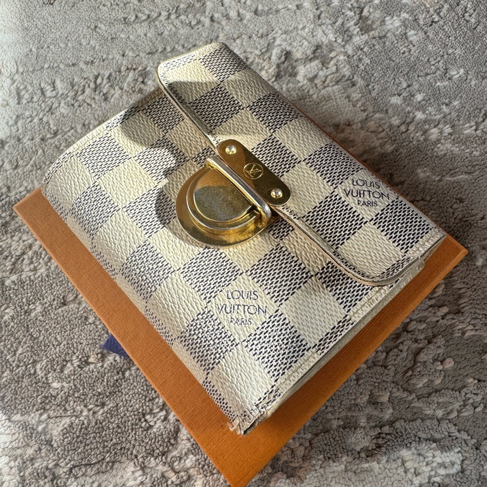 Louis Vuitton Damier Azur Koala Cream Trifold Wallet with Box